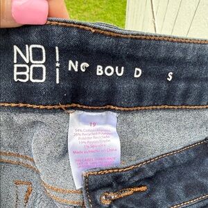 No Boundaries Dark Blue Jeans with Brown Stitching